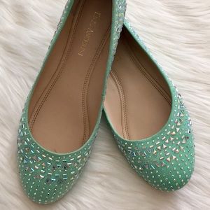 Enzo Anglioni Mint Jeweled Flats - Sz 9